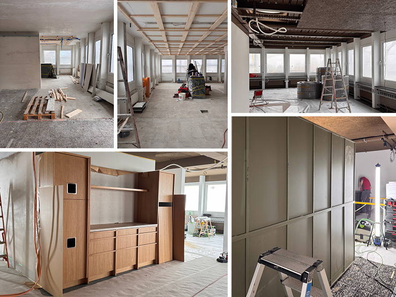 Baufotos vom Umbau des neuen Standortes der Schreinerei R. Brunner AG in Dällikon, Stand November 2025